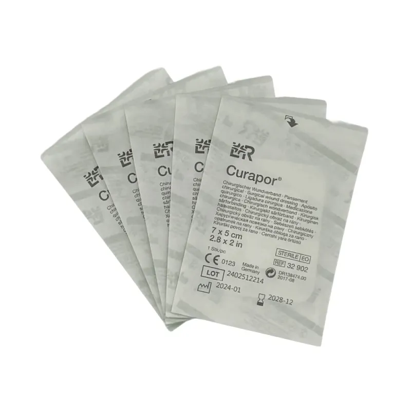 Kompress med limkant 7 x 5 cm Curapor 5 stk.