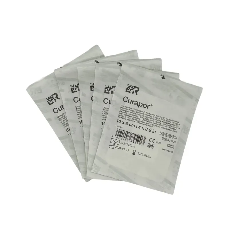 Kompress med limkant 10 x 8 cm Curapor 5 stk.