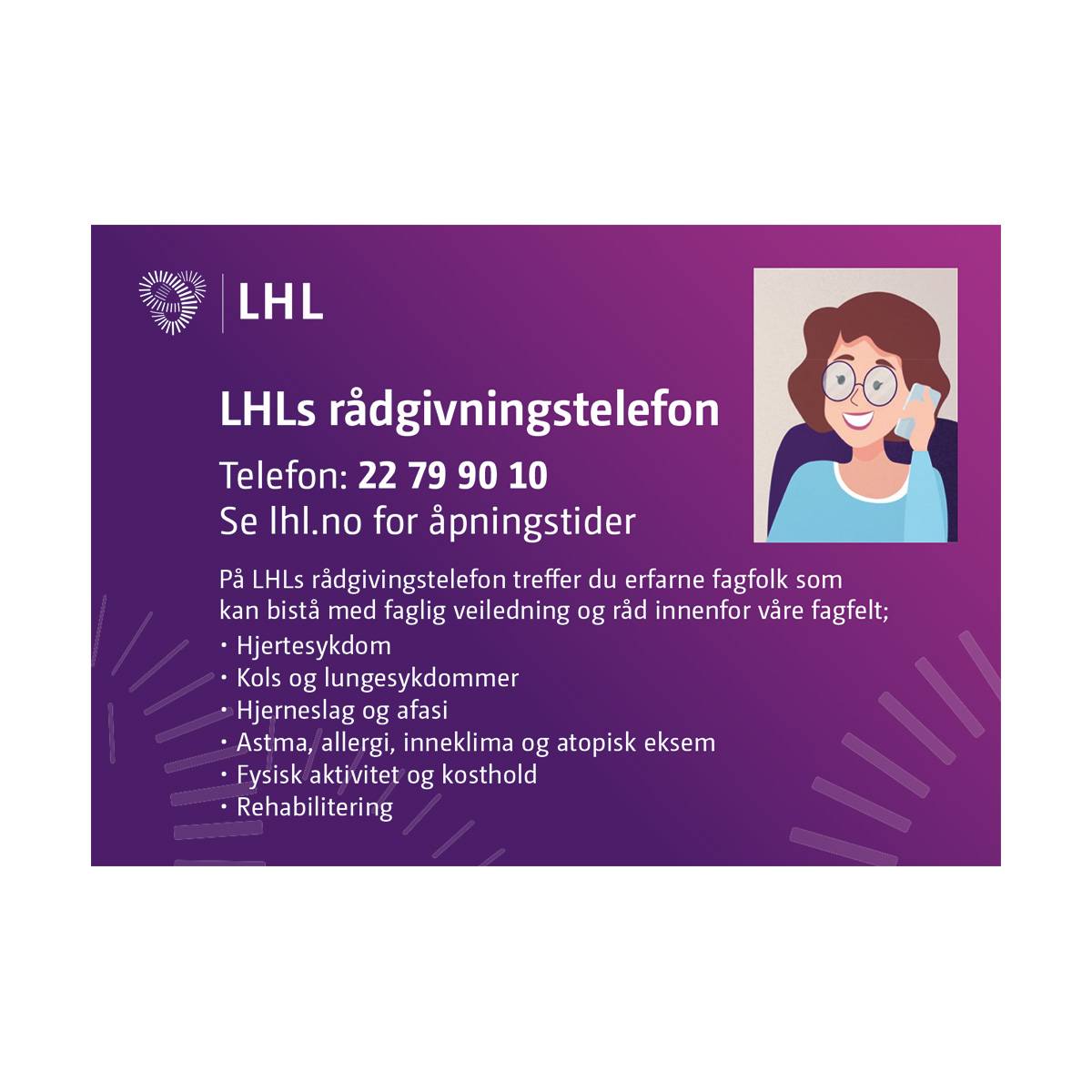 LHL likepersonlinje og rdgivningstelefon 50pk